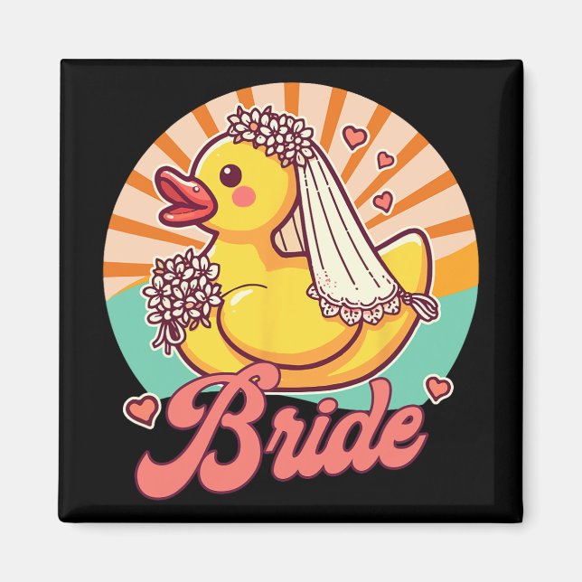 Imã Noiva De Bridal Bachelorette Rubber Duc (Frente)