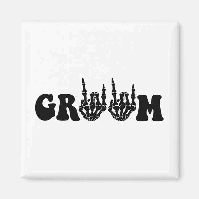 Imã Noiva de Groom Skeleton Gothic Halloween Bach (Frente)