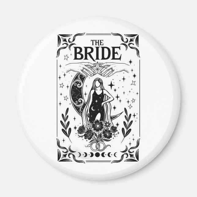 Imã Noiva de Solteira Bruxa Coven Casamento Gótico (Frente)