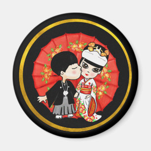 Imã Noiva do Casamento Japonês - Cartoon Bonito Kawai