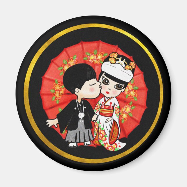 Imã Noiva do Casamento Japonês - Cartoon Bonito Kawaii (Frente)