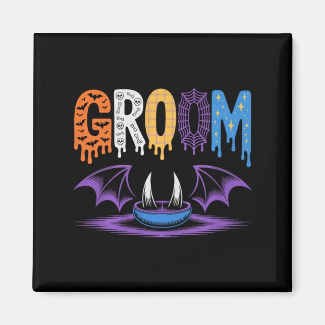 Imã Noiva e Noivo Assustadores Casamento de Halloween  (Frente)