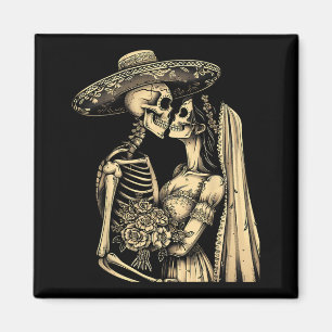 Imã Noiva Esqueleto Casal Caveira Açúcar Dia De Muerto