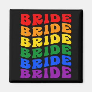 Imã Noiva Lgbt Bandeira do Arco-Íris Groovy Festa de D