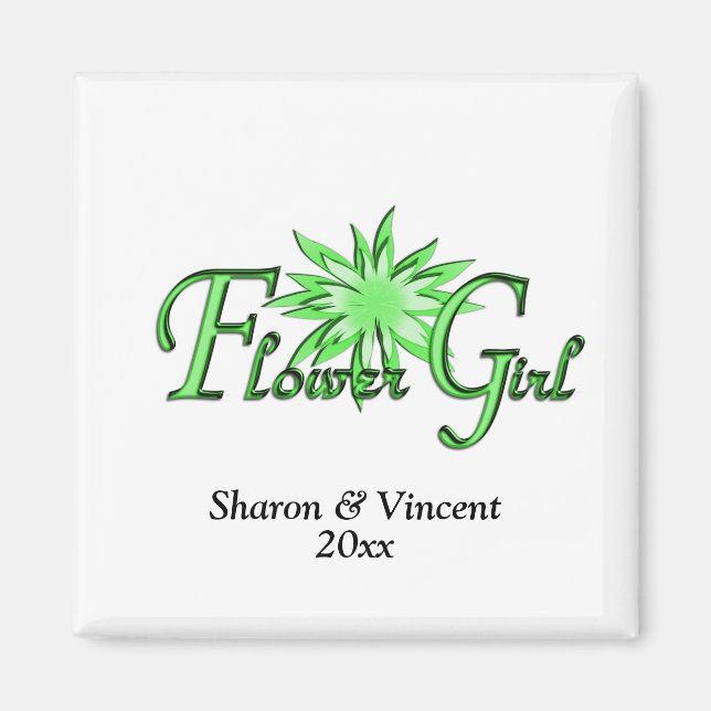 Imã Noiva Verde da Menina Flor e Data do Crescimento (Frente)