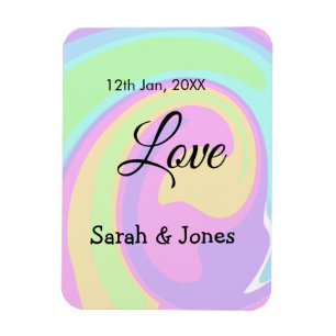 Ímã Noivado amor casal casamento colorido bohpattern