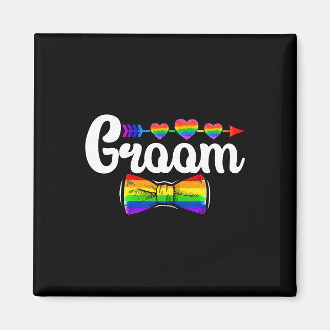 Imã Noivado De Casamento Do Solteiro Do Orgulho Lgbt D (Frente)