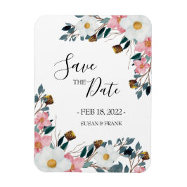 Ímã Noivado Floral Blush Salve a Data
