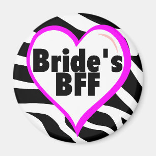 Imã Noivas BFF (impressão da zebra do coração)