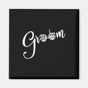 Imã Noivo Gótico Legal Esqueleto Crânio Anel Dedo G