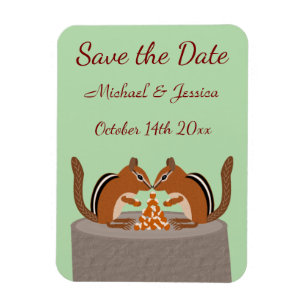 Ímã Noivos Esquilos Fofos Casamento Personalizado