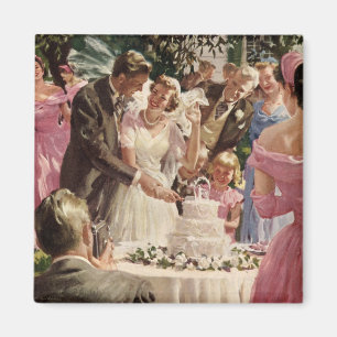 Imã Noivos Recém-Casados Cortam o Bolo de Casamento Vi