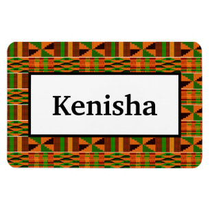 Ímã Nome Clássico Laranja Africano Kente 4x6 Flexíve