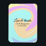 Ímã Nome colorido do casamento de mármore com amor e o<br><div class="desc">Para amantes como nós</div>