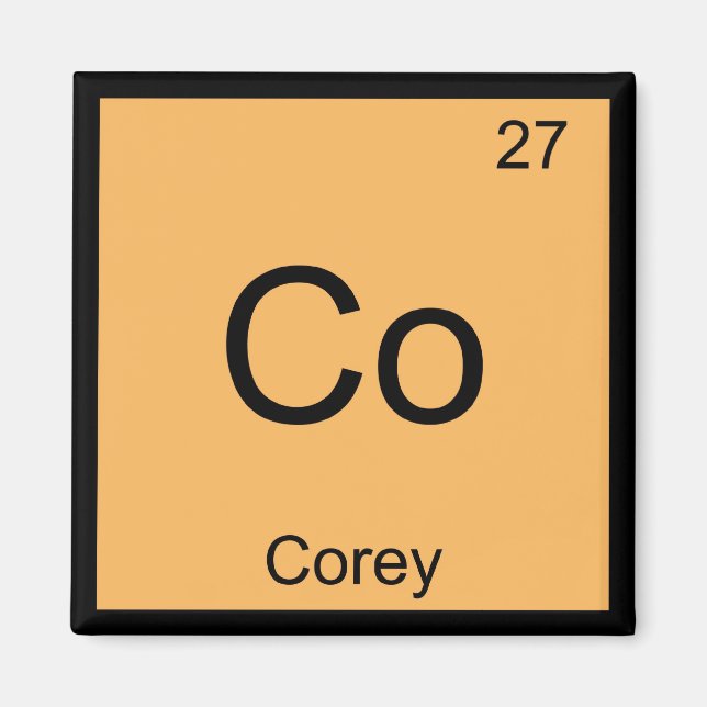 Imã Nome Corey Química Elemento Tabela Periódica (Frente)