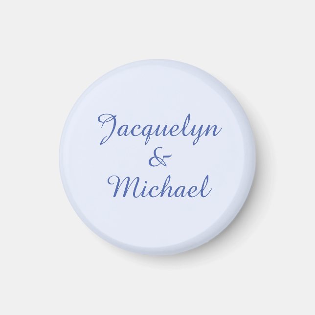 Imã Nome da Caligrafia Moderna Elegante Azul (Frente)