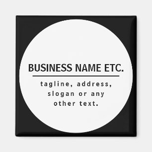 Imã Nome da empresa e slogan/outro texto   Preto e bra