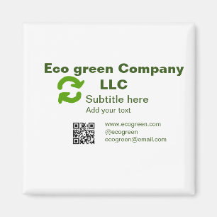 Imã Nome da empresa verde eco código q r site detalhes