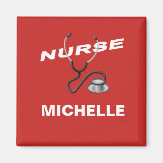 Imã Nome da enfermeira personalizada RED