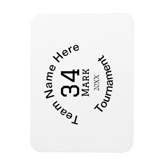 Ímã Nome da equipe aqui adicione nome e texto do ano d (Vertical)