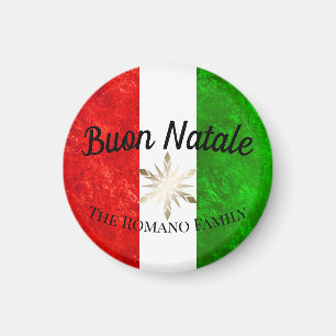 Imã Nome da família italiana Buon Natale Flag Christma