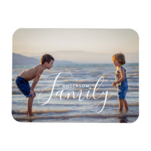 Ímã Nome da Família Personalizada de Modelo de Foto Mo