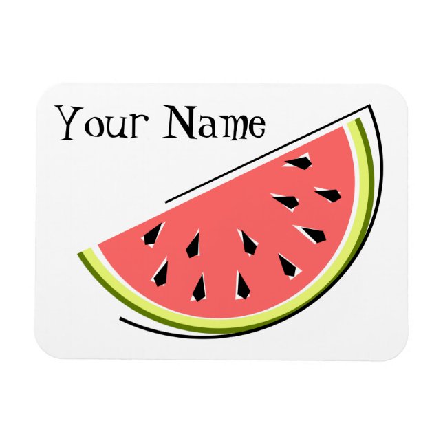 Ímã Nome da fatia de melancia (Horizontal)
