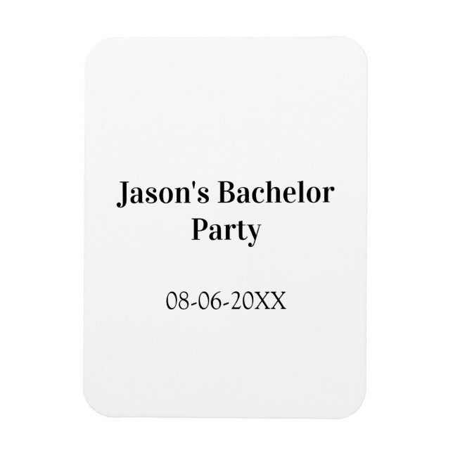 Ímã Nome da festa de despedida de solteiro data simple (Vertical)