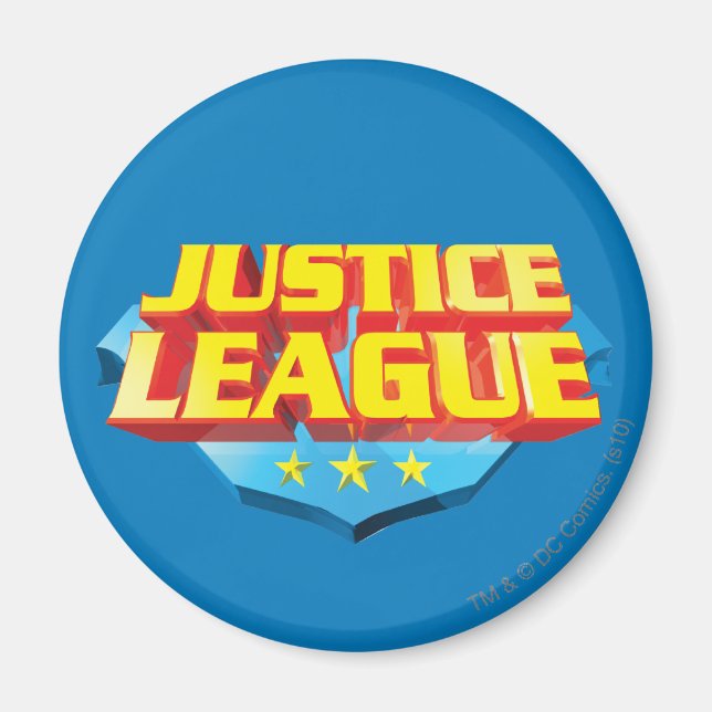 Imã Nome da Liga da Justiça e Logotipo de Blindagem (Frente)