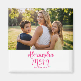 Imã Nome da Mãe Estabelecida em Letra Rosa Foto 