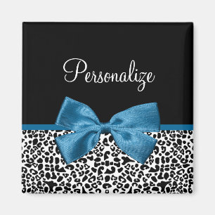 Imã Nome da Menina Leopard Impressão Bonito Cobalt Bl