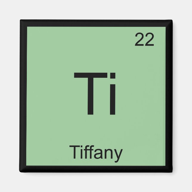 Imã Nome da Tiffany Elemento Químico Mesa periódica (Frente)