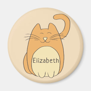 Imã Nome de Adição de Gato de Cartoon de Cubo   Cerco