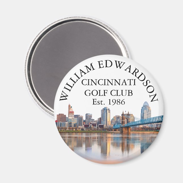 Imã Nome de Clube de Golfe Personalizado da Silhueta d (Front/Back)