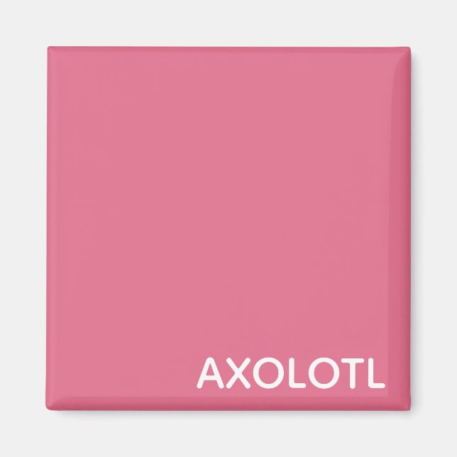 Imã Nome de cor rosa Axolotl (Frente)