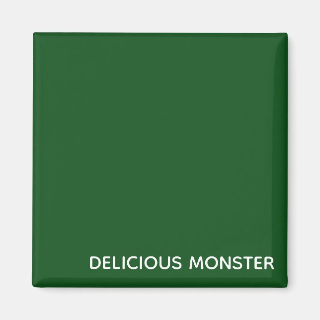 Imã Nome de cor verde do Monster delicioso (Frente)