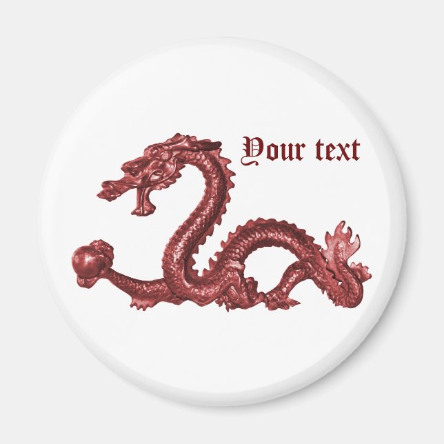 Imã Nome de Dragão Chinês Personalizado Design de Fant (Frente)