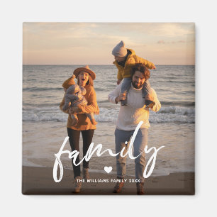 Imã Nome de Família de Foto Personalizada com Letra Mo