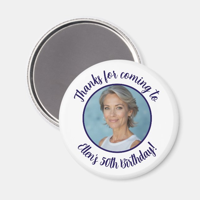 Imã Nome de Foto da Festa de aniversário Personalizada (Front/Back)