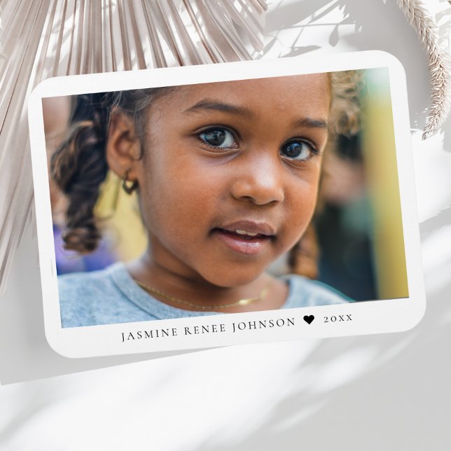 Ímã Nome de Foto Moderno Elegante (Custom Photo Magnet)