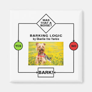 Imã Nome de Fotografia do Yorkie Dog Barking Logic Per