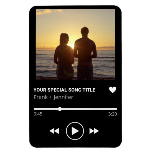 Ímã Nome de Música Personalizada na Playlist Presente