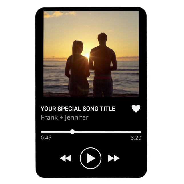 Ímã Nome de Música Personalizada na Playlist Presente  (Vertical)