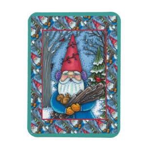 ÍMÃ NOME DE NATAL, SQUIRREL, WOODPECKER E CARDINA