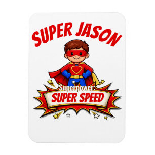 Ímã Nome de Super-Herói Infantil Personalizado & Super