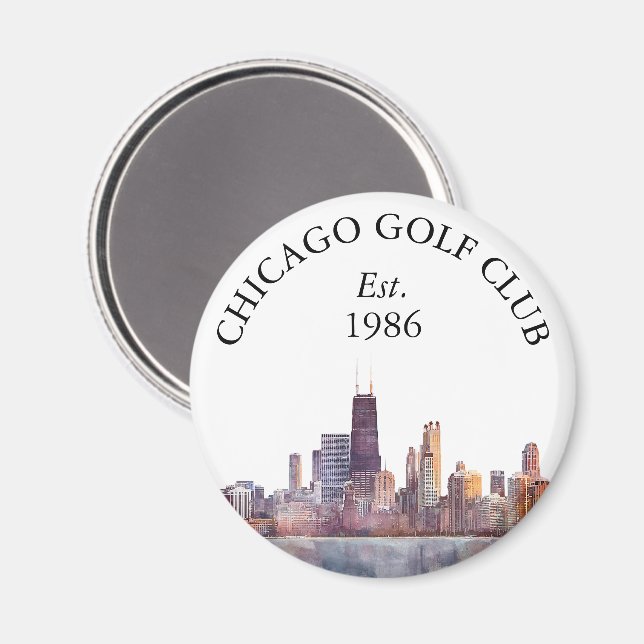 Imã Nome de taco de golfe personalizado da silhueta de (Front/Back)