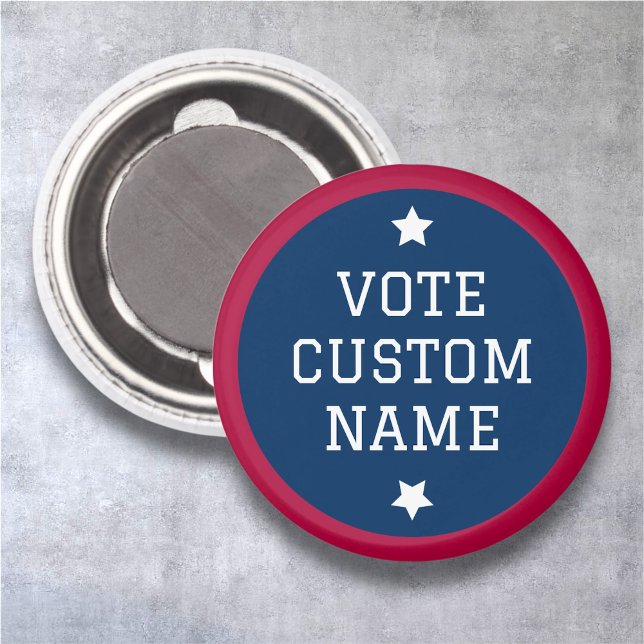 Imã Nome do Candidato à Eleição Personalizada do Íman  (MISOOK Vote Magnet Round Button)