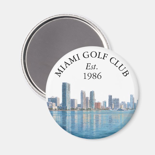 Imã Nome do Clube de Golfe Personalizado com a Silhuet (Front/Back)