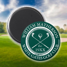 Imã Nome do clube de golfe personalizado verde