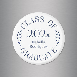 Imã Nome do Graduado da Turma de 2026 Tipografia Azul-